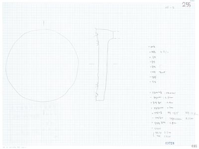 도면_사적 _경주 월성_월성 라구역 유물도면 ③ WS-라-09-(110)/석조유구 상부 라75.8 W3.2 수막새