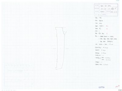 도면_사적 _경주 월성_월성 라구역 유물도면 ③ WS-라-10-(130)/건물지2 서편 적심석군 라150.6 E4.7 수막새