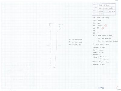 도면_사적 _경주 월성_월성 라구역 유물도면 ③ WS-라-09-⑫/건물지1 상부 라138.9 E28.3 수막새