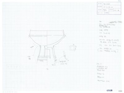 도면_사적 _경주 월성_월성 라구역 유물도면 ⑥ WS-라-09-100 고배/지표 라142.8 E43.9 고배