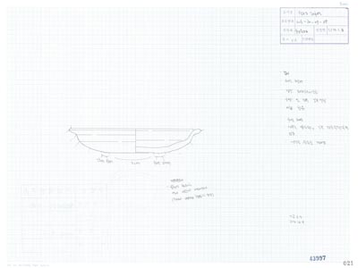 도면_사적 _경주 월성_월성 라구역 유물도면 ⑦ WS-라-09-115 접시/석조유구 상부 라71.3 E2.8 접시