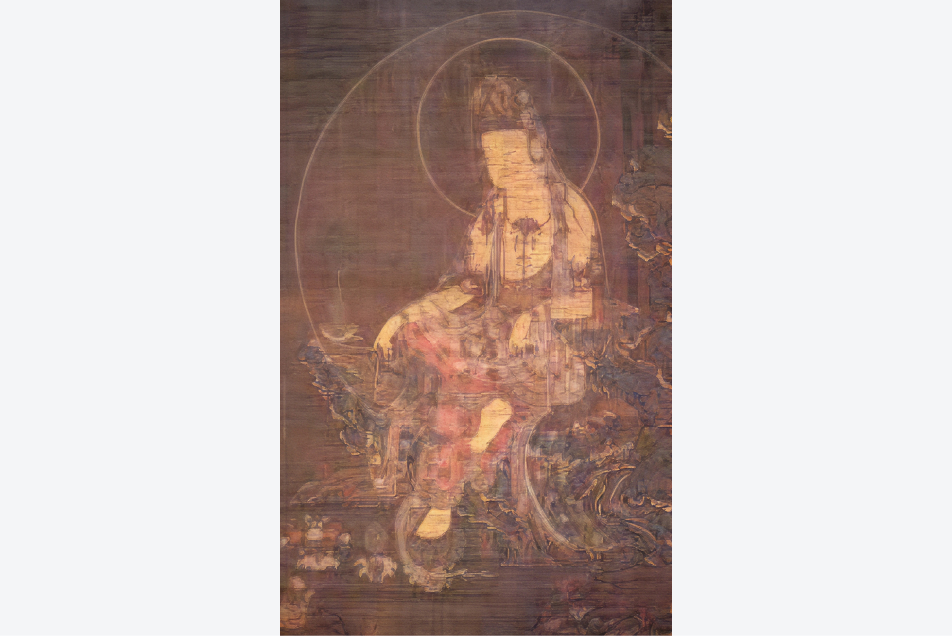 양류관음도 (고려시대 1323년 서구방(徐九方)이 그린 것으로 현재 일본의 한 개인이 소장하고 있다)