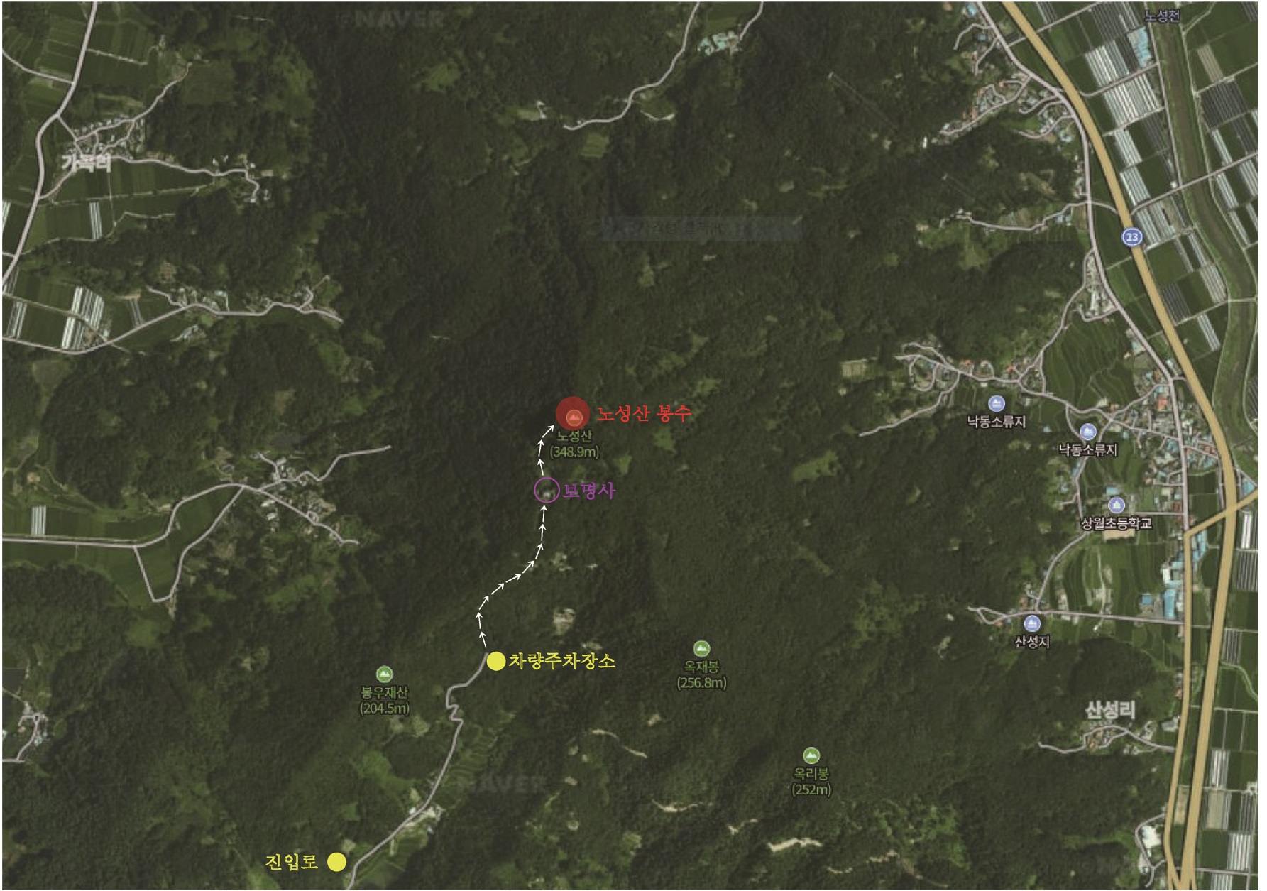 국가유산이미지 | 논산 노성산 봉수 찾아가는 길 논산 노성산 봉수 찾아가는 길