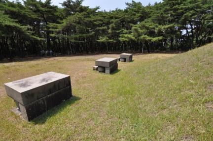 경주 배동 삼릉 전면 상석 배면 (고도보존육성과, 2017)