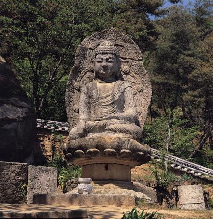 석불좌상 원경(불상, 광배, 대좌)