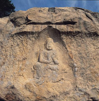 경주 남산 신선암 마애보살반가상